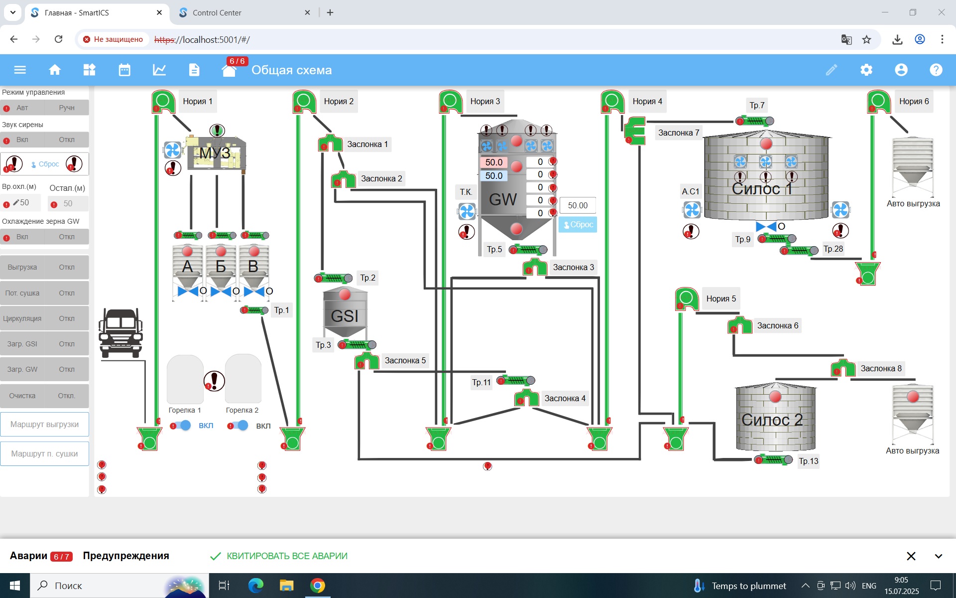 АРРЕЙ, SCADA, SmartICS, ПНР, зерносушильный комплекс